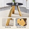 Infurnic Patio End Tables Modern Marble-Style Round Dining Table, Round White Dining Table for 4 for Small Space, Apartment, Studio,  Black, - 3 of 4