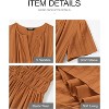 Women's 2025 Summer Casual Midi & Maxi Dress - Lightweight V-Neck Boho Beach Dress with Elastic Waist & Pockets Brown Orange - 4 of 4