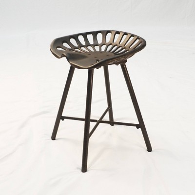 Vintage Industrial Gray Cast Iron Tractor Seat Bench