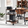 SKONYON Printer Stand,  Large Printer Table with Storage Shelf 3-Tier Rolling Printer Cart with Wheels - 3 of 4