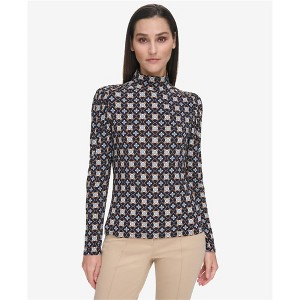 Tommy Hilfiger Womens Floral Button Shoulder Knit Blouse - 1 of 1