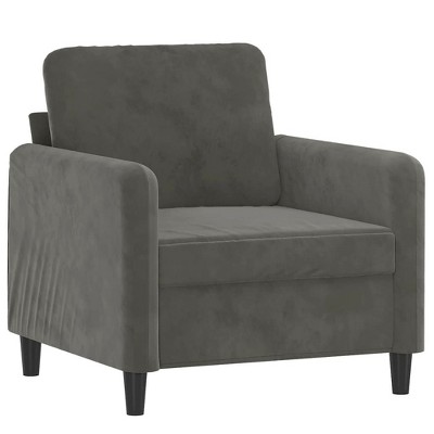 vidaXL Velvet Sofa Chair in Dark Gray - Comfortable Modern Seating Solution with Sturdy Frame & Soft Upholstery