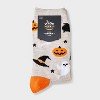 Women's Halloween Icons Crew Socks - Hyde and EEK! Boutique™ Oatmeal Heather/Orange/Black 4 - 10 - 2 of 3