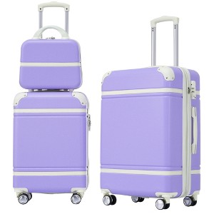 3 Piece Expandable Luggage Set,Hardshell Travel Suitcase with Spinner Wheels TSA Lock, Lightweight Suitcase,Telescopic Handle Luggage Set for Family - 1 of 4