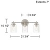 Possini Euro Design Possini Euro Elizabeth 21 3/4" Wide Brushed Nickel 3-Light Bath Light - 4 of 4
