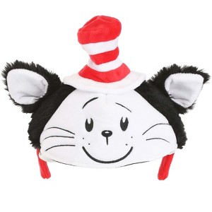 HalloweenCostumes.com One Size Fits Most   Dr. Seuss Cat in the Hat Face Costume Headband for Adults and Kids, Black/Red/White - 1 of 4