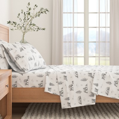 100% Cotton Lodge Printed Flannel Sheet Set - Great Bay Home
