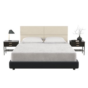 Jaxx Panelist Modern Padded Headboard – Set of 4 Wall Mounted Panels - Queen, Dune Beige Microvelvet - 1 of 4