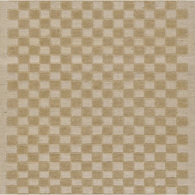 Beige Checkered Handwoven Wool 5' x 8' Area Rug