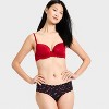 Women's Scallop Cut Cheeky Underwear - Auden™ Black Lip Print - 3 of 4