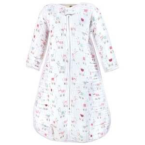 Hudson Baby Infant Girl Long Sleeve Muslin Sleeping Bag, Wearable Blanket, Sleep Sack, Llama - 1 of 2