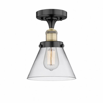Cone - 1 Light Semi-Flush Mount In Industrial Style-9.75 Inches Tall and 7.75 Inches Wide