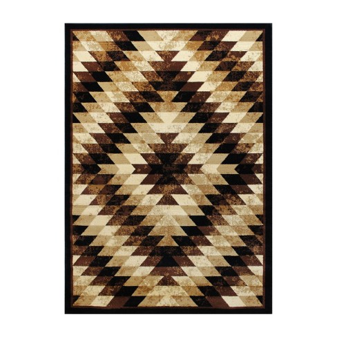 Masada Rugs Southwest Native American Design Turquoise Area Rug (24 inch x 40 inch Mat)