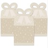 Big Dot of Happiness Tan Confetti Stars - Square Favor Gift Boxes - Simple Party Bow Boxes - Set of 12 - 2 of 4