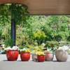 VisioGear 3PCS Ceramic Flowerpot, Modern Planter for Patio, Garden, Windowsill, Antique Yellow, 15"*15"*13" - 2 of 4