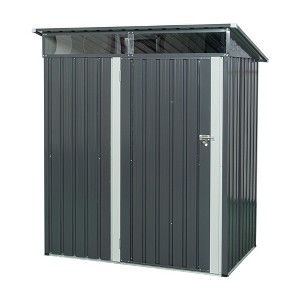 Metal Outdoor Storage Shed 5 x 3FT Lockable Metal Garden Shed Hinged Door Padlock Anti-Corrosion Storage House for Bike Trash Can Trash Can Patio Lawn - 1 of 4