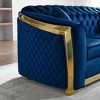 84'' Velvet Luxury Tufted 3-Seater Sofa with Gold Stainless Steel Accents for Living Room - 4 of 4