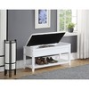 Roundhill Furniture Rouen Seating Bench with Shoe Storage, Clean White - 2 of 4