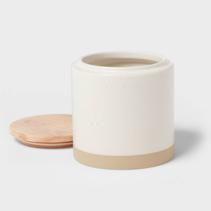 Camwood Collection Medium Stoneware Canister with Wood Lid Cream - Threshold&#8482;, 4 of 5