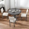 5-Piece Retro Round Dining Table Set with Upholstered Chairs aa??Solid Wood, Curved Legs for Dining Room and Kitchen - 2 of 4
