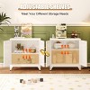 ZACHVO 33-Inch H 2 Doors White Metal Sideboard Storage Cabinet with Adjustable Shelf,for Kitchen, Living Room, or Office - 4 of 4