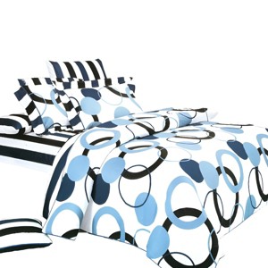 Slickblue 300 Thread Count Cotton Sheet Set - Fitted, Flat Sheets & Pillowcases, 14-Inch Deep Pocket, 4 Sizes, 5 Designs - 1 of 3