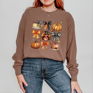 Simply Sage Market Turkey Coquette Garment Dyed Long Sleeve - S - Espresso - 1 of 4