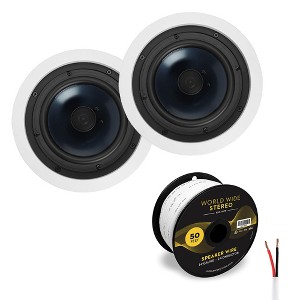 Polk Audio RC60i 6" In-Ceiling 2 Way Speaker Pair with 14 Gauge Speaker Wire - 50 Feet - 1 of 4