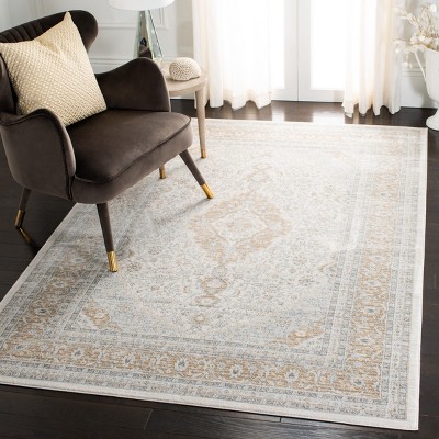 Isabella Cream and Beige Floral Bordered 8' x 10' Area Rug