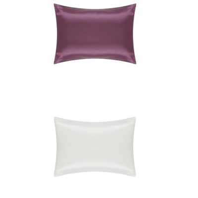 Unique Bargains Silk Soft and Smooth Envelope Closure Pillowcase Queen 20"x30" 2 Pcs