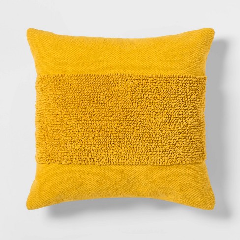 Pale Yellow Pillow Square Linen Feel Yellow Throw Plain Solid