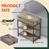Side Table with 2 USB Ports and 2 Outlets, Flip Top End Table with Drawer and Storage Shelves, End Stand with Charging Station - 4 of 4