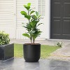 LuxenHome 14.6-Inch Round Smooth Finish Black MgO Planter - 2 of 4