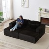87" Oversized Sectional Lounge Chaise Sofa, Plush Corduroy Fabric Cloud Loveseat with 2 Removable Footstools, No Assembly Required - 4 of 4