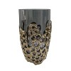 HomeRoots 11" Black And Gold Glass And Aluminum Geo Circles Table Vase - 4 of 4