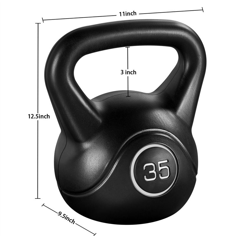 Yaheetech Kettlebell HDPE Coated Kettle Bells for Home Gym, 3 of 9
