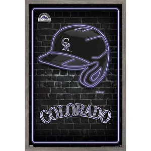 Trends International MLB Colorado Rockies - Neon Helmet 23 Framed Wall Poster Prints - 1 of 4