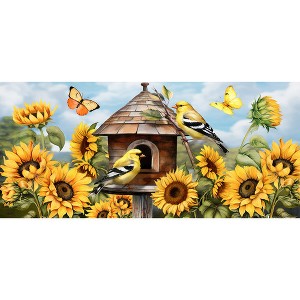 Briarwood Lane Summer Goldfinches and Sunflowers Mini Mat 22x10 Indoor Outdoor For Summer Doormat - 1 of 2