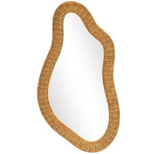 Olivia & May 53"x28" Seagrass Abstract Handmade Woven Oval Wall Mirror Brown: Handcrafted, No Assembly, Modern Decor - 1 of 4