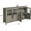 Sideboard Buffet Cabinet with 4 Glass Doors, 55" Large Buffet Cabinet,Storage Cabinet Table for Kitchen Dining Room, Living Room - 4 of 4