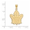 Black Bow Jewelry 14k Yellow Gold Plated Sterling Silver Toronto Maple Leafs NHL Extra Large Pendant - 2 of 3