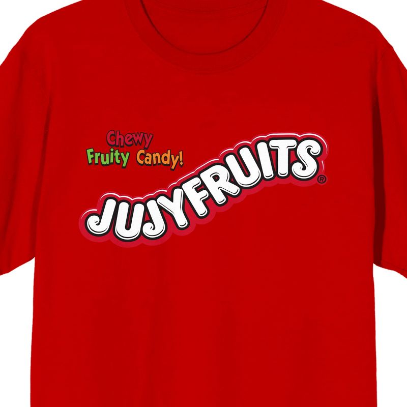 JujyFruits Bold Logo Crew Neck Short Sleeve Red Men's T-shirt, 2 of 4