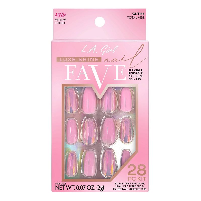 L.A. Girl 28pc Luxe Shine Fave Artificial Nail - Total Vibe - 28pc, 1 of 12