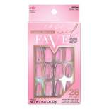 L.A. Girl 28pc Luxe Shine Fave Artificial Nail - Total Vibe - 28pc