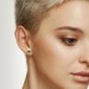 EVERLY JEWELRY | Yellow Plated Sterling Silver 3/4 CT TGW Square Blue Agate Stud Earrings - 4 of 4