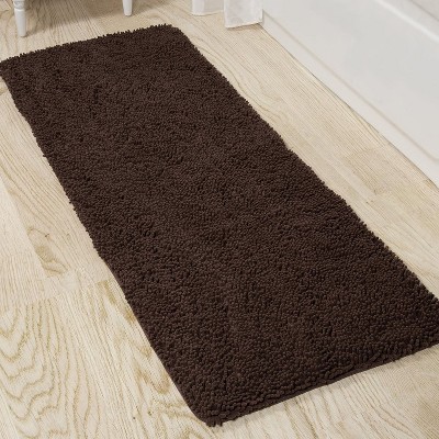 Home Mart Goods Long Brown Soft Cozy Plush Chenille Bath Mat Bathroom Rug - 21"x59"
