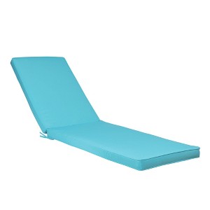 Wellfor Chaise Lounge Outdoor Cushion Sky Blue: UV-Resistant, Zippered, Polyester Fabric with Sponge Fill - 1 of 4
