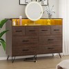 Dresser with Power Outlet and LED Lights, Wood 8 Drawer Dresser for Bedroom - 3 of 4