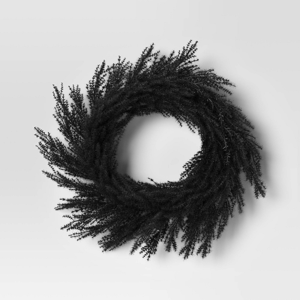 Fluffy Grass Wreath Black - Threshold (Set of 2)