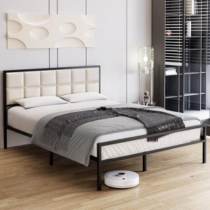Full Size Metal Bed Frame, 10.8''Under Bed Storage, Headboard and Footboard, Metal Bed Mattress Foundation, No Box Spring Needed - 1 of 4